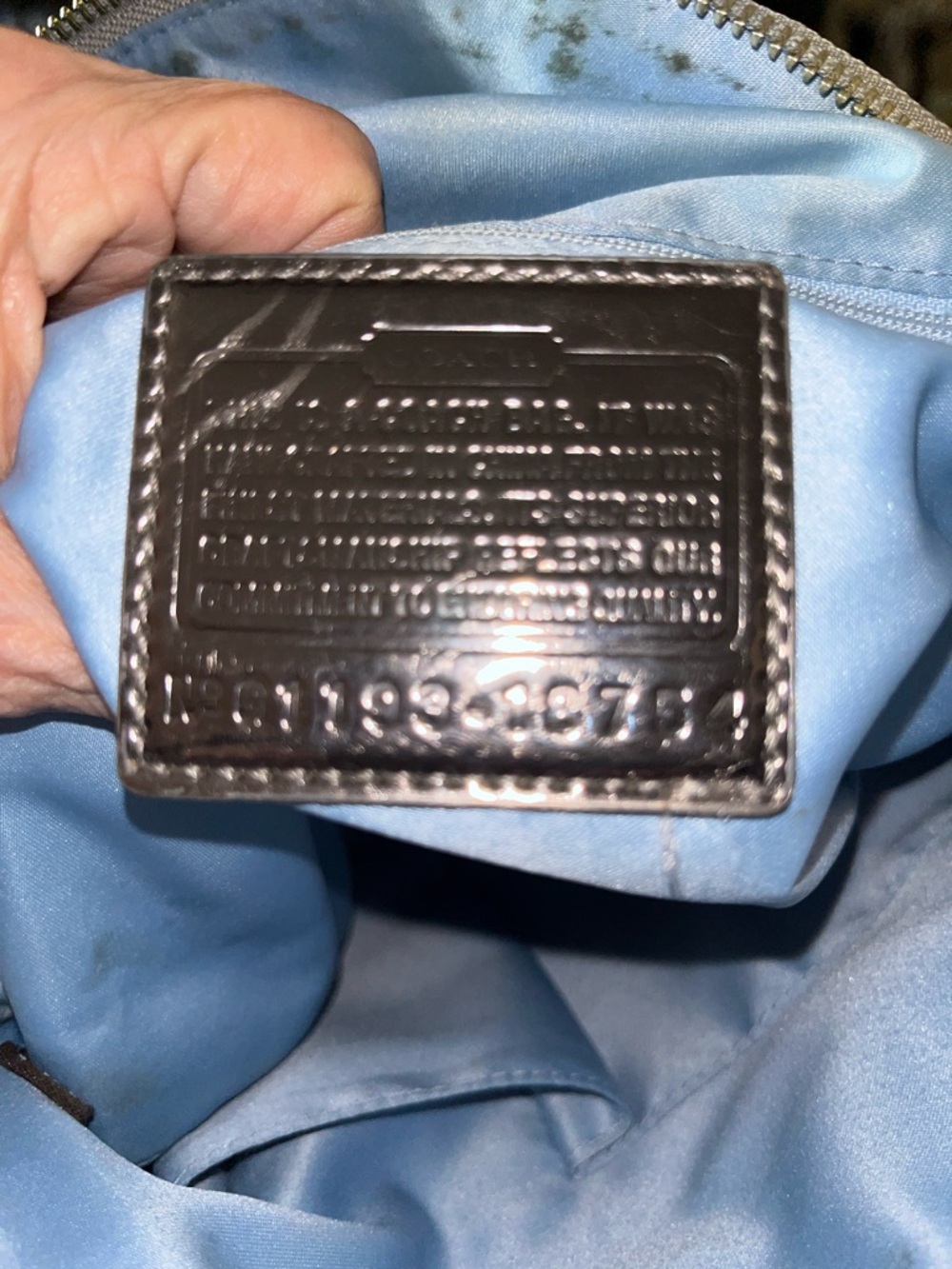 Coach Poppy Gray and Blue Signature Dome Satchel with Removable Strap - Picture 6 of 6